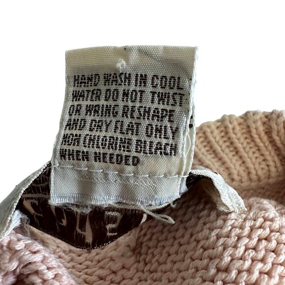 VTG Nordstrom Sweater Vest WMNS Large Pink V-Neck Sleeveless 100% Cotton Preppy - Picture 6 of 6